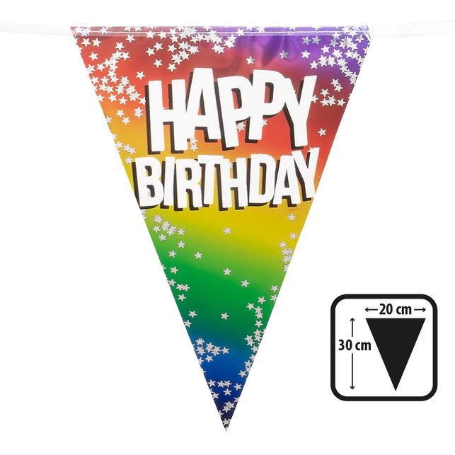 Boland Folievlaggenlijn Rainbow 'Happy birthday'
