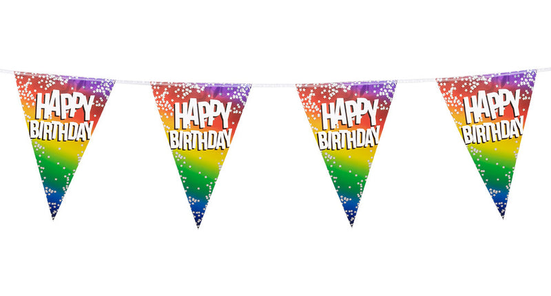 Boland Folievlaggenlijn Rainbow 'Happy birthday'