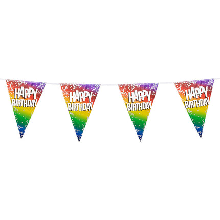 Boland Folievlaggenlijn Rainbow 'Happy birthday'