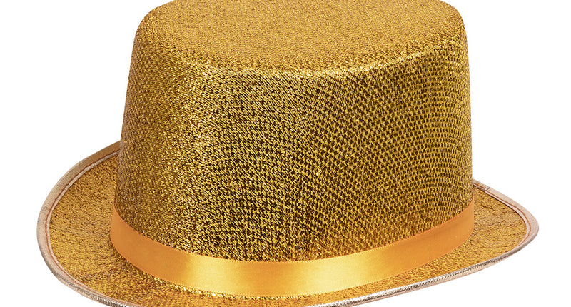 Boland Glitter hoge hoed goud lurex