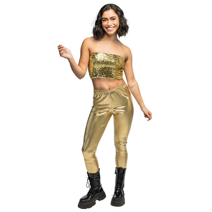 Boland Gouden glitter festival top Sparkle (dames, M/L)