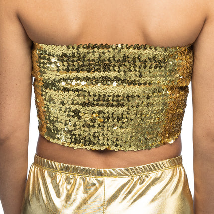 Boland Gouden glitter festival top Sparkle (dames, M/L)