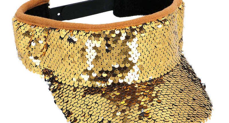 Boland Gouden zonneklep glitter pailletten