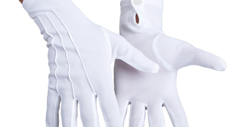 Boland Handschoenen pols met drukknop wit