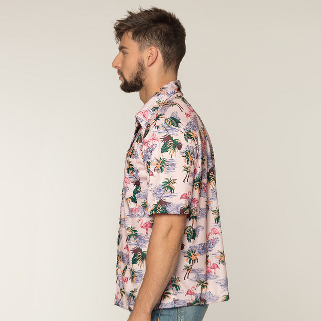 Boland Hawaii shirt heren Flamingo