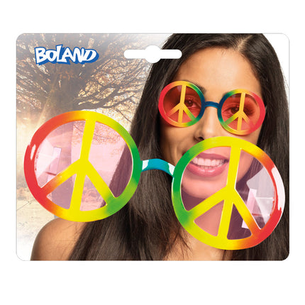 Boland Hippie bril Peace multikleuren