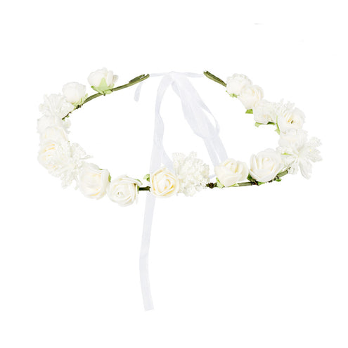 Boland Hippie hoofdband Ibiza witte bloemen