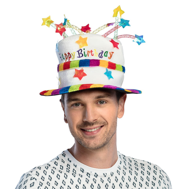Boland Hoed regenboog cake 'Happy Birthday'