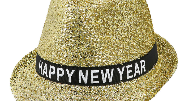 Boland Hoed Sparkling 'Happy new year' goud