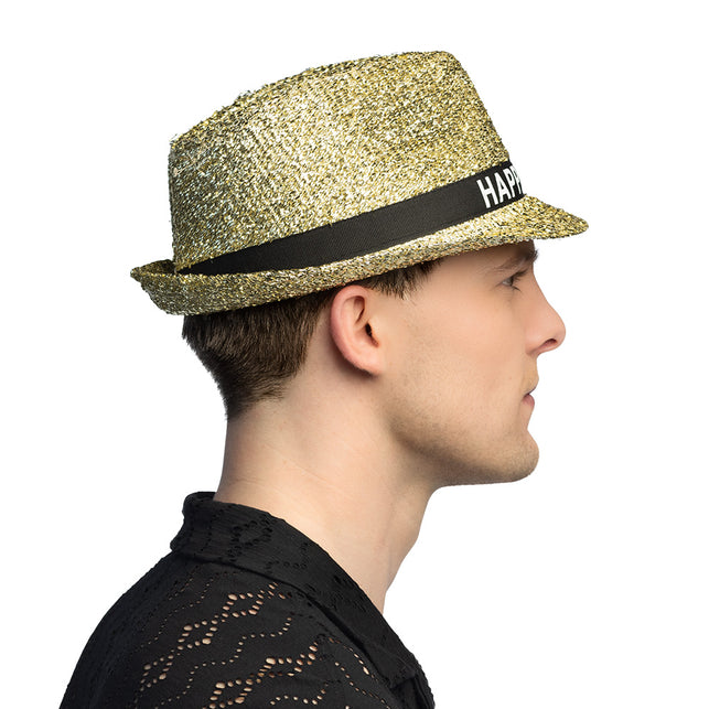 Boland Hoed Sparkling 'Happy new year' goud