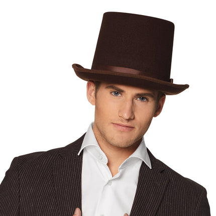 Boland Hoge hoed bruin luxe