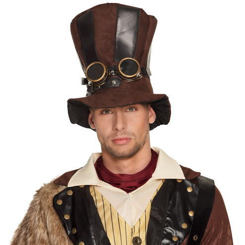 Boland Hoge hoed steampunk bruin Starepunk