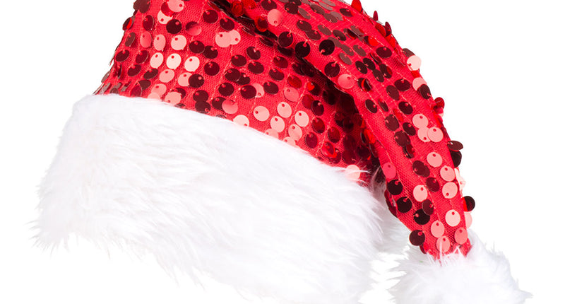 Boland Kerstmuts pailletten rood glitter