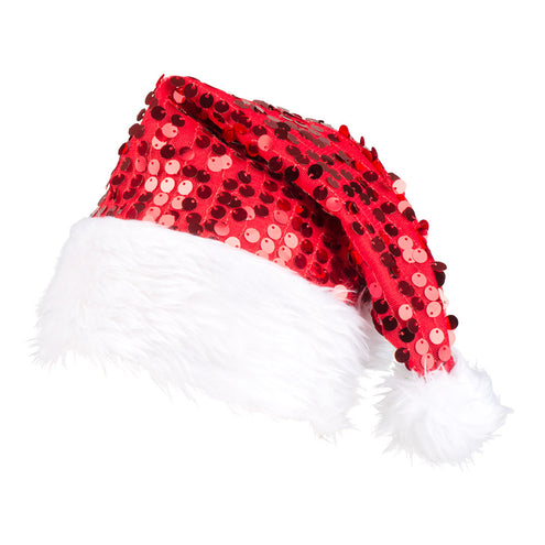 Boland Kerstmuts pailletten rood glitter