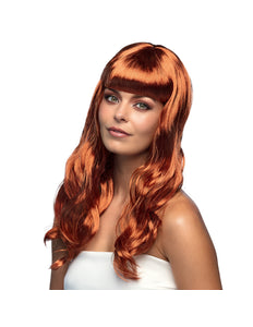 Boland Koper bruine pruik lang golvend haar Chique