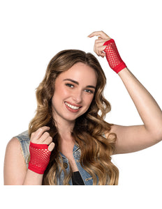 Boland Korte rode mesh handschoenen dames (pols)