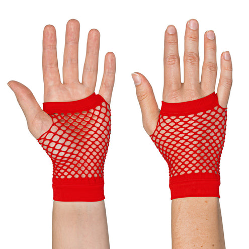Boland Korte rode mesh handschoenen dames (pols)