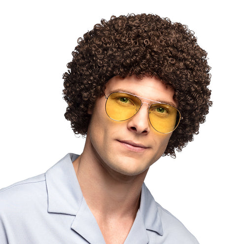 Boland Krullen pruik Ricardo donkerbruin