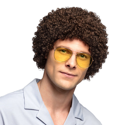 Boland Krullen pruik Ricardo donkerbruin