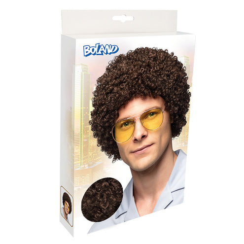 Boland Krullen pruik Ricardo donkerbruin