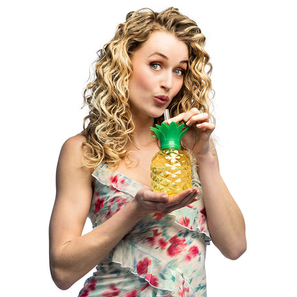 Boland LED beker Ananas met rietje
