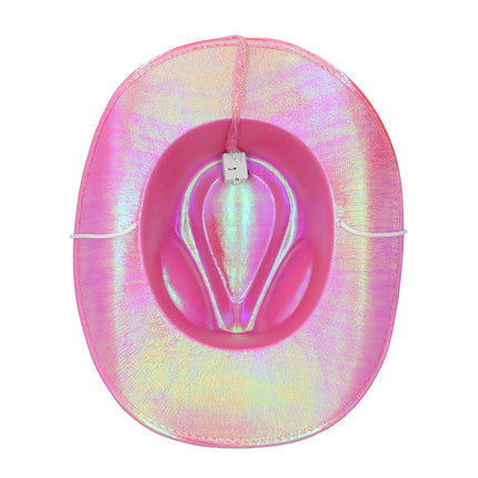 Boland LED cowboyhoed Pearl roze met lichtjes