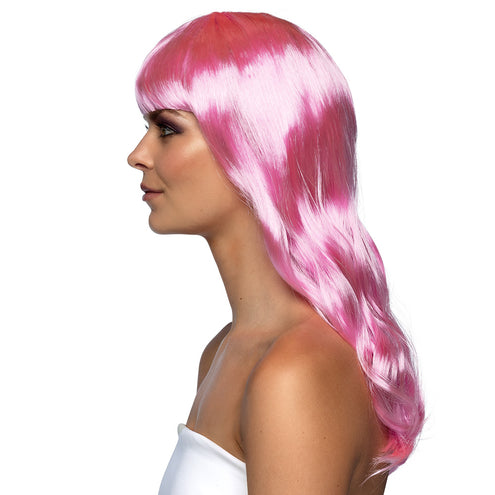 Boland Licht roze pruik lang golvend haar Chique