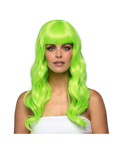 Boland Lime groene pruik lang golvend haar Chique