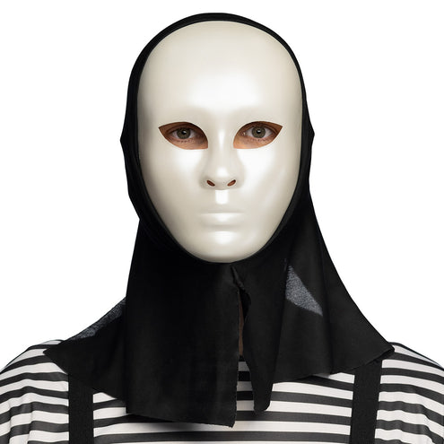 Boland Masker Mime met kap wit