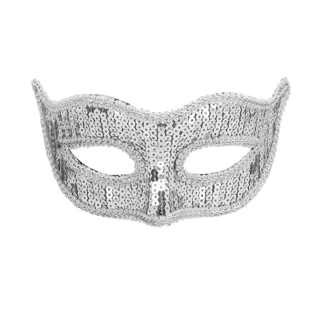 Boland Masker Venice pailletten zilver