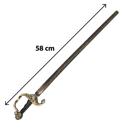 Boland Musketierdegen Duelblade met schede (68 cm)