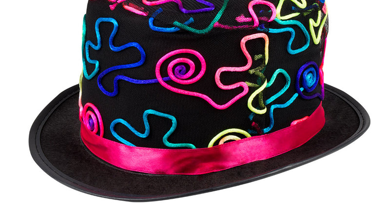 Boland Neon hoge hoed disco Colour fun