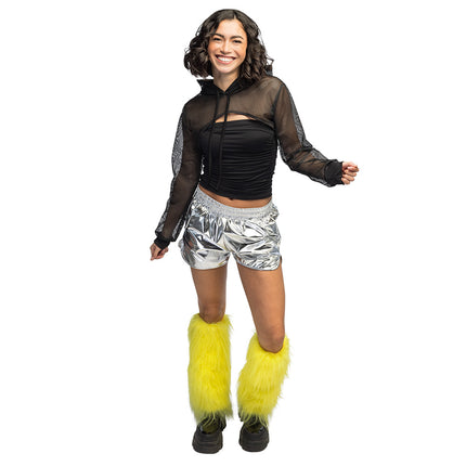 Boland Neongele beenwarmers Rave dames (UV, eenheidsmaat)