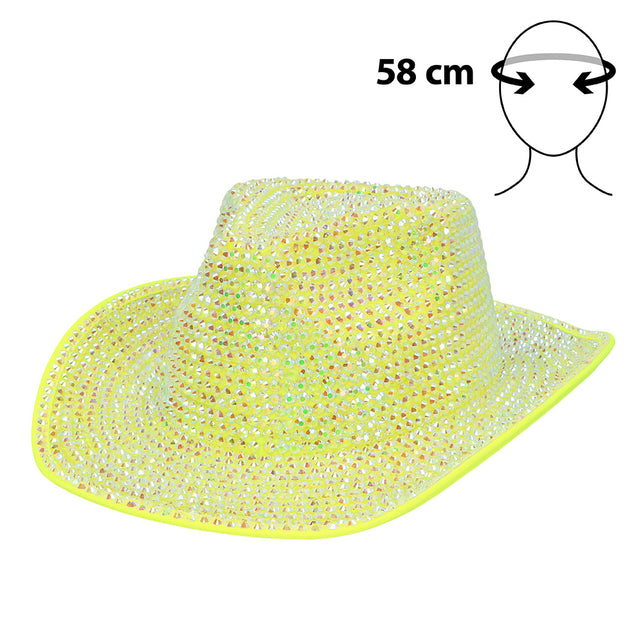 Boland Neongele cowboyhoed Aurora (UV western hoed)