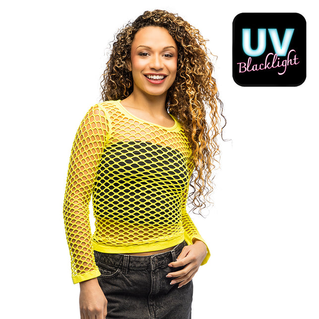 Boland Neongele visnet shirt Temptation dames (UV, M / L/XL)