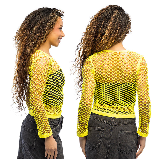 Boland Neongele visnet shirt Temptation dames (UV, M / L/XL)
