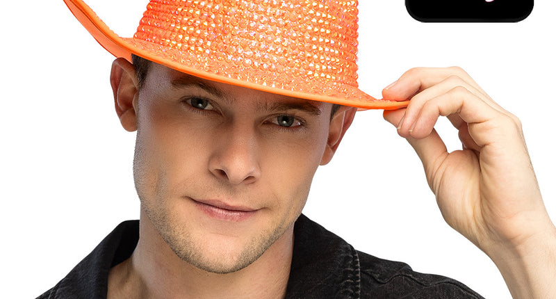 Boland Neonoranje cowboyhoed Aurora (UV western hoed)