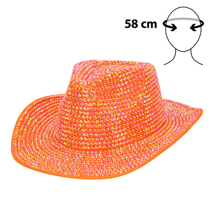 Boland Neonoranje cowboyhoed Aurora (UV western hoed)