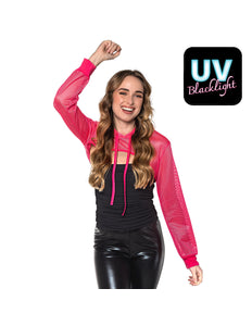 Boland Neonroze visnet bolero dames (UV, maat M)