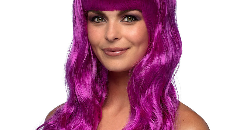 Boland Paarse pruik lang golvend haar Chique