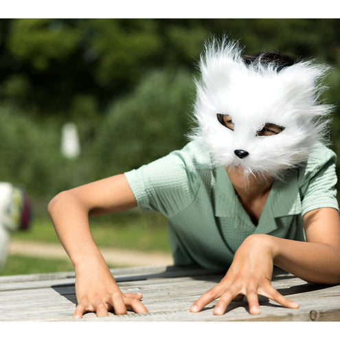 Boland Pluchen masker Witte kat