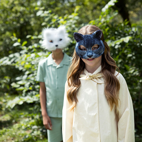 Boland Pluchen masker Witte kat