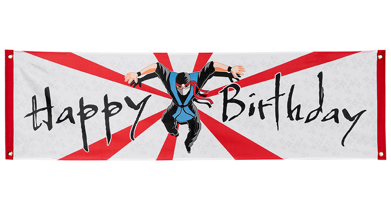 Boland Polyester banner Ninja 'Happy birthday'