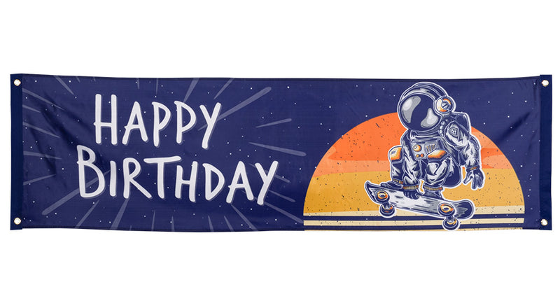 Boland Polyester banner Space 'Happy birthday'