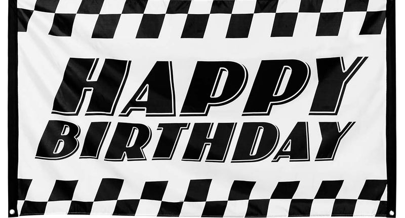 Boland Polyester vlag Racing 'Happy birthday'