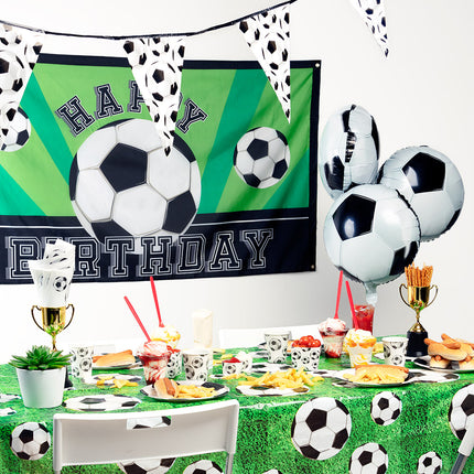 Boland Polyester vlag Voetbal 'Happy birthday'