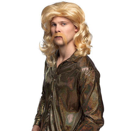 Boland Pruik Barry met snor blond
