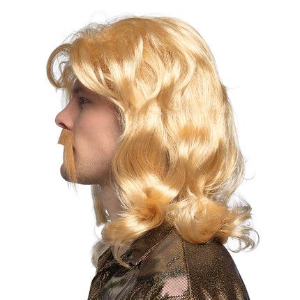 Boland Pruik Barry met snor blond