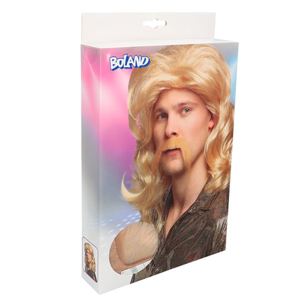 Boland Pruik Barry met snor blond