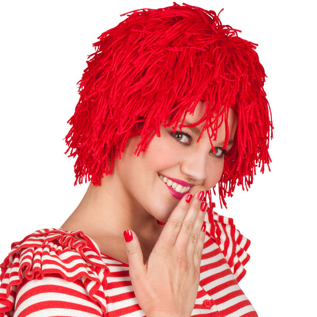 Boland Pruik Clown Fuzzy rood
